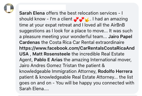 Client testimonial