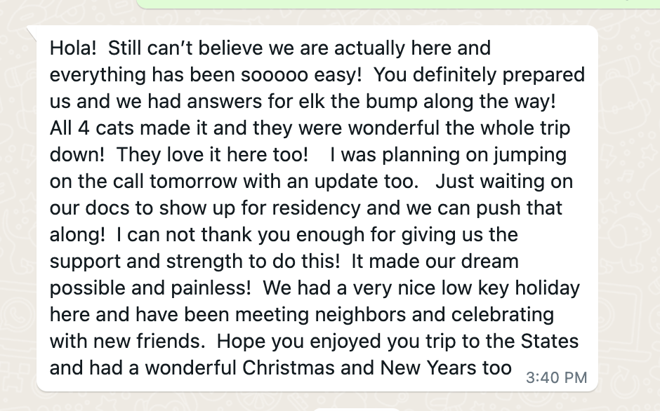 Client testimonial