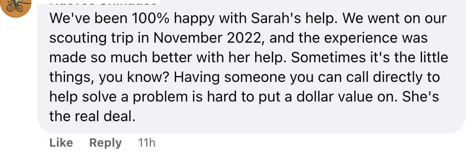 Client testimonial