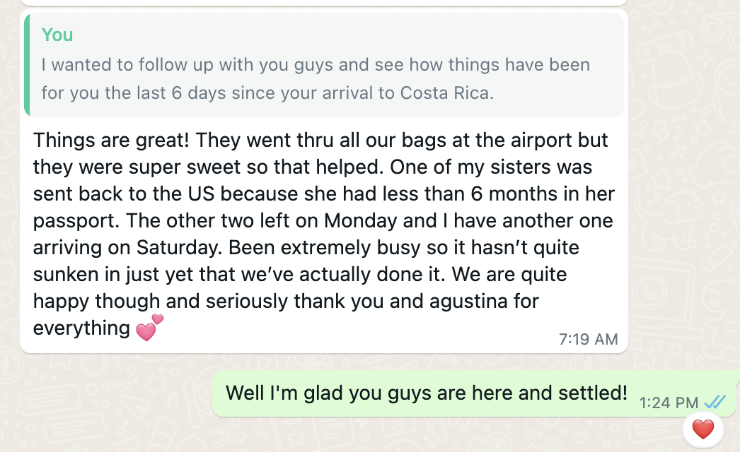 Client testimonial